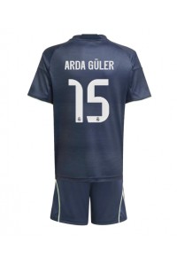 Real Madrid Arda Guler #15 Babyklær Borte Fotballdrakt til barn 2025-26 Korte ermer (+ Korte bukser)